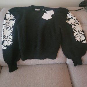 Sandro Puff Sleeves Black Sweater